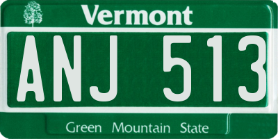 VT license plate ANJ513