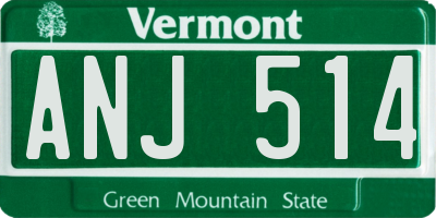 VT license plate ANJ514