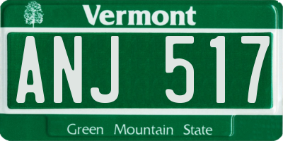 VT license plate ANJ517