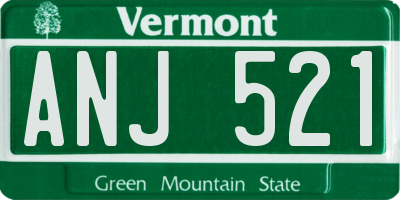 VT license plate ANJ521
