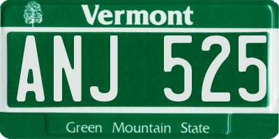 VT license plate ANJ525
