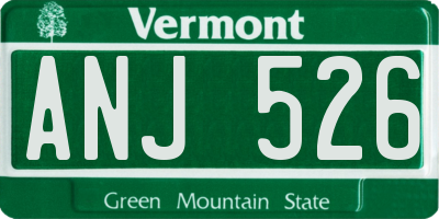 VT license plate ANJ526