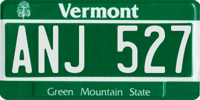 VT license plate ANJ527