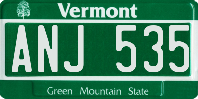 VT license plate ANJ535