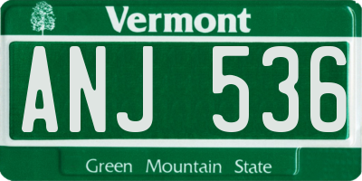 VT license plate ANJ536