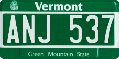 VT license plate ANJ537