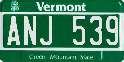 VT license plate ANJ539