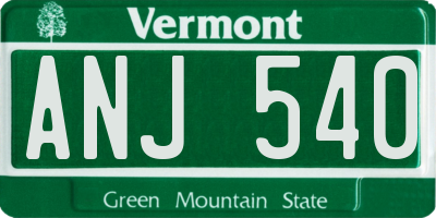 VT license plate ANJ540