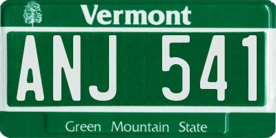 VT license plate ANJ541