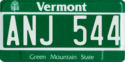 VT license plate ANJ544