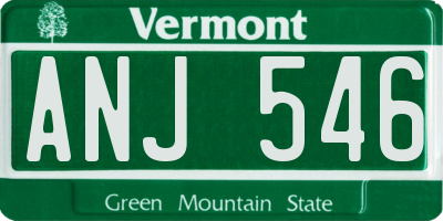 VT license plate ANJ546
