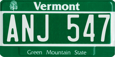 VT license plate ANJ547
