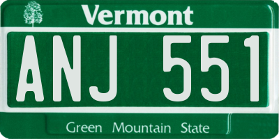 VT license plate ANJ551