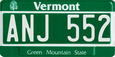 VT license plate ANJ552