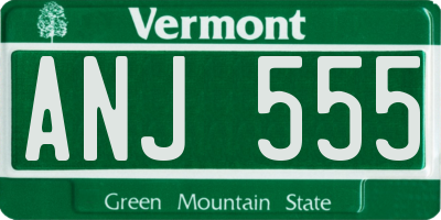 VT license plate ANJ555