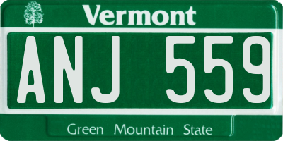 VT license plate ANJ559