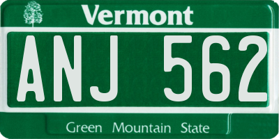 VT license plate ANJ562