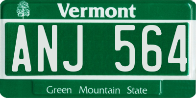 VT license plate ANJ564
