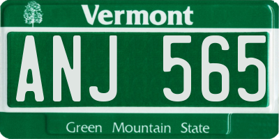 VT license plate ANJ565