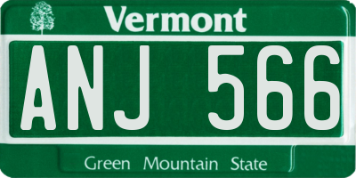 VT license plate ANJ566