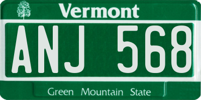 VT license plate ANJ568