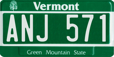VT license plate ANJ571