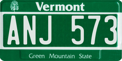 VT license plate ANJ573