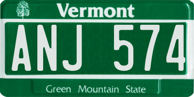 VT license plate ANJ574
