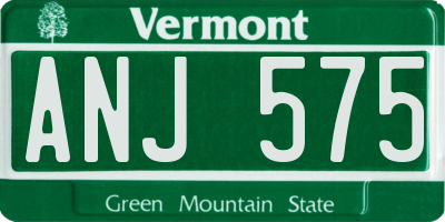 VT license plate ANJ575