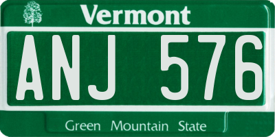 VT license plate ANJ576