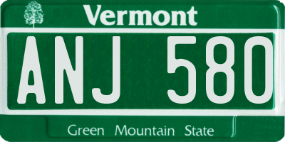 VT license plate ANJ580