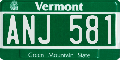 VT license plate ANJ581