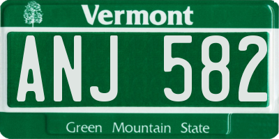 VT license plate ANJ582