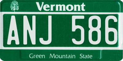 VT license plate ANJ586