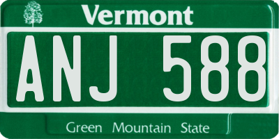 VT license plate ANJ588