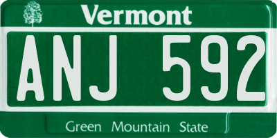 VT license plate ANJ592