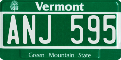 VT license plate ANJ595