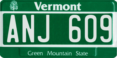 VT license plate ANJ609
