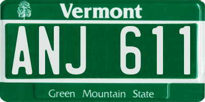 VT license plate ANJ611