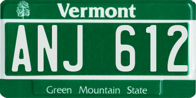 VT license plate ANJ612