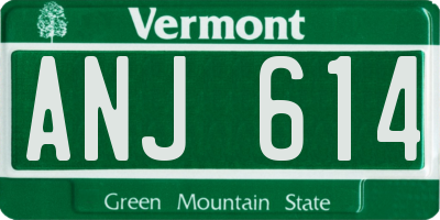 VT license plate ANJ614
