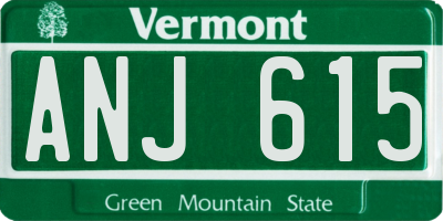 VT license plate ANJ615