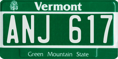 VT license plate ANJ617