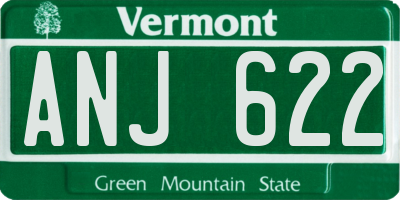 VT license plate ANJ622