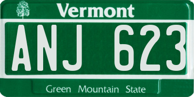 VT license plate ANJ623