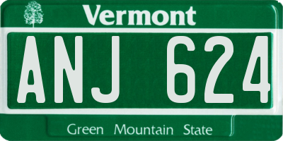 VT license plate ANJ624