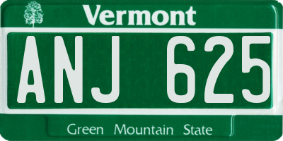 VT license plate ANJ625