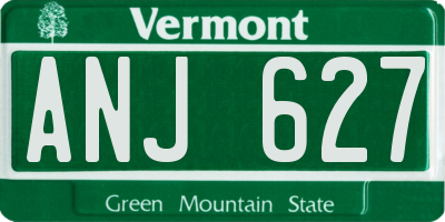 VT license plate ANJ627