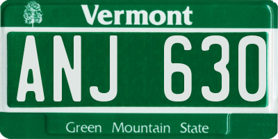 VT license plate ANJ630