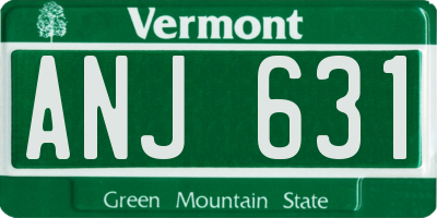 VT license plate ANJ631